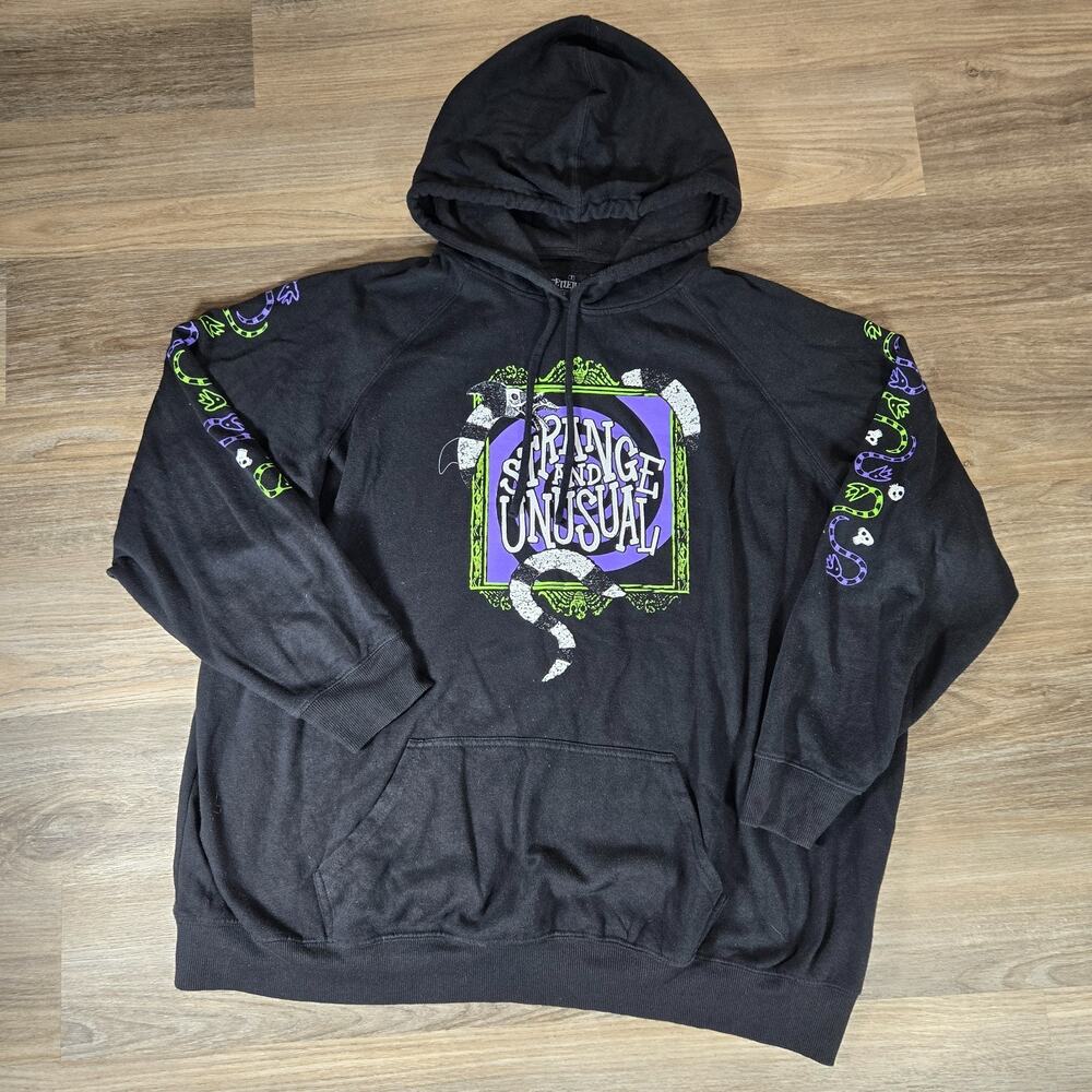 Torrid Beetlejuice Hoodie Womens 3XL Strange Unusual Black Fleece Pullover Goth
